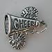 Sterling Silver Cheer Megaphone with Pom Poms charm