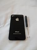 OEM Replacement Glass Back Battery Cover & Frame for iPhone 4 4G (CDMA) in BLACK for Sprint or Verizon + Pentalobe Screwdriver + Pentalobe Screws (A1349)