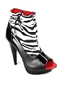 Zebra Sock Peep Toe Bootie
