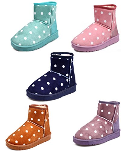 【ARINCO】 ドット柄 水玉 ムートンブーツ あったか 起毛加工 カジュアル レディース 23.0cm ～ 25.0cm