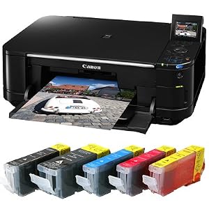 Canon PIXMA MG5250 Multifunktionsgerät Wireless (Drucker, Scanner, Kopierer) + 20 Patronen + USB-Kabel + 100x 10x15 Fotopapier