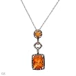 Necklace With 2.50ctw Genuine Citrines and Clean Diamonds Made of White Gold Length 18in