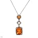 Necklace With 2.50ctw Genuine Citrines and Clean Diamonds Made of White Gold Length 18in