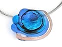 Schmuck aus Deutschland, handgearbeiteter Glasschmuck, Midnight Sun Halskette blau