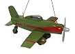 Painted Wooden Replica Cosmic Wind Airplane Christmas Ornament