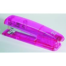 Charles Leonard Inc. Plastic Transparent Stapler, Full Strip, Pink, 1 per Box (82524)