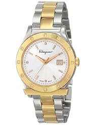 Salvatore Ferragamo Womens FF3080014 "Ferragamo 1898" Diamond-Accented Two-Tone Stainless Steel Watch