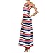 Hollywood Star Fashion Women's Striped Long Full Length Racerback Tank Dress