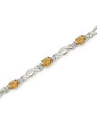 10kt Yellow Gold Oval Citrine and Diamond Bracelet