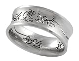Stainless Steel Scorpio Design Inverted Band with Cutout Tribal Accents