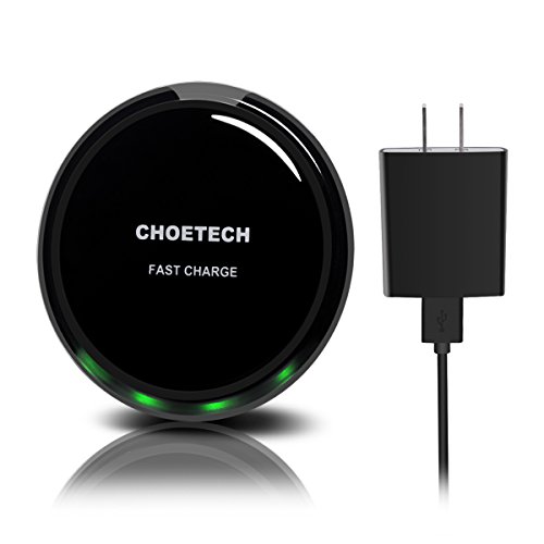 Fast Charge Wireless Charger (Adaptive Fast Charger Included) - CHOE QI Fast Wireless Charger Charging Pad for Galaxy Note 7/ Note 5 / S7 /S7 Edge, Note 5, / S6 Edge+ and All Qi-Enabled Devices