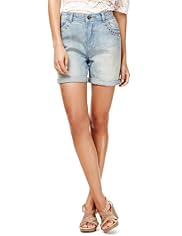 Indigo Collection Pure Cotton Stud Embellished Denim Shorts