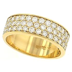 Ladies 3 Row Pave Set Diamond Band Diamond 1.30cttw (finger Size 6.5) by Solomon Brothers Fine Jewelry