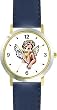 Angel In Thought - Cherub, Angel or Cupid Theme - WATCHBUDDY&reg; DELUXE TWO-TONE THEME WATCH - Arabic Numbers - Blue Leather Strap-Size-Large ( Men's Size or Jumbo Women's Size )