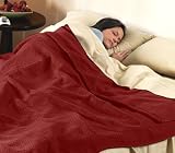Review Sunbeam  / Sunbeam King Herringbone Slumber Rest Luxury Cranberry Red Electric Heated Blanket