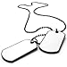 KONOV Army Style 2pcs Dog Tag Pendant Mens Necklace Chain, White