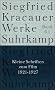 Kleine Schriften zum Film. 1921 - 1927.