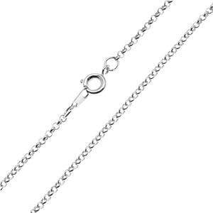 Silver Plated Fine Rolo Chain Necklace - 2mm Diameter Links 18 Inches Long