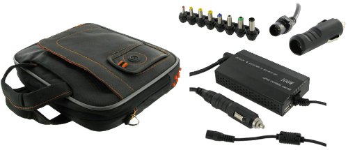 41ytSmyYASL rooCASE 4n1 ASUS Eee PC Seashell 1001P PU17 BK 10.1 Inch Black Netbook Carrying Bag with AC and DC Adapter Charger Home / Car / Airplane   VersaSport Series Bag   Black