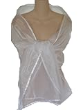 IMAGE OF White Sheer Organza Evening Wrap Shawl for Prom Wedding Bride: Available in single or 6 packs