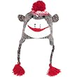 Adult Size Sock Monkey Knit Hat With Poly-Fleece Lining