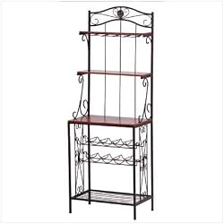 Wood Metal Wine Rack Shelf - Style 34775