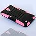 For Samsung Galaxy Mega 6.3 Belt Clip Holster Hybrid Kickstand Cover Case with ApexGears Stylus Pen (Black Pink)