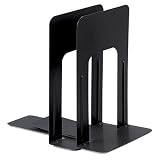 Heavy Gauge Steel Nonskid Bookends, 5 High, Black Enamel Finish, 1 Pair DPS40263