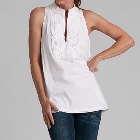 BCBG White Racerback Sleeveless Top, X-Small
