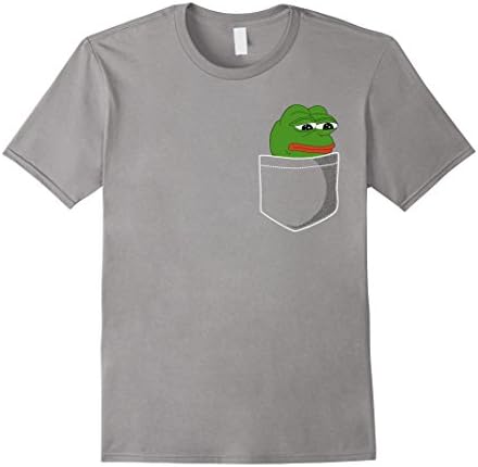 Men's Sad Pocket Pepe Dank T-Shirt Small Slate