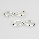 LolliBeads (TM) One Direction Infinity Charm Pendant Connector Link Silver Tone (20 Pcs)