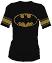Batman Distressed Logo Raglan Hockey Juniors' Tee, Black