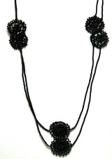 Just Give Me Jewels Black Beaded Medallion Station Necklace