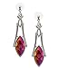 Dangle Earrings with Marquise Cut Swarovski Crystal Set in Platinum.