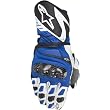 Alpinestars SP-1 Men's Leather Street Racing Motorcycle Gloves w/ Free B&F Heart Sticker Bundle - Blue