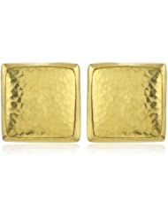 GURHAN "Amulet" Square High Karat Gold Button Clip-Post Earrings