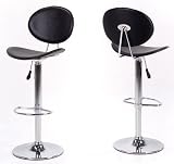 Black & Chrome Swivel Bar Kitchen Breakfast Stools Chair 055