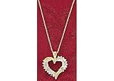 Signature 1/2CT.tw Heart Pendant 18K GOLD OVER STERLING