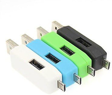 Rayshop - OTG USB Micro TF Card Reader and 2.0 HUB for Samsung Galaxy/ Smart Phone/USB PC (Assorted Colors) ( Color : White )