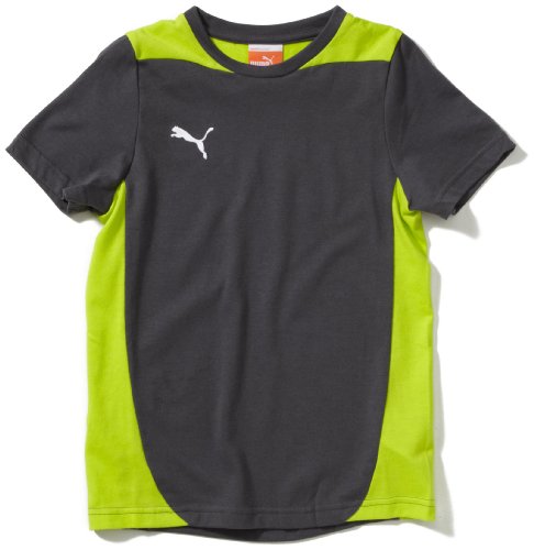 PUMA Jungen T-Shirt Foundation, dark shadow-lime punch, 128, 653099 23 Preisvergleich