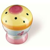 Siro Designs 81-112 Botanico 27MM Round Knob - Pink Ctr/Yellow/Dots & Stripes