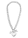 GUESS Women's Silver-Tone GUESS Heart Link Necklace
