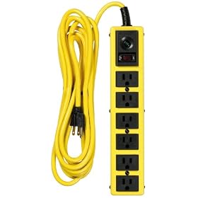 Yellow Jacket 5138 Metal Surge Protector Strip, 15-Foot Cord, 6-Outlet