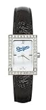 Los Angeles Dodgers Ladies Allure Watch Black Leather Strap