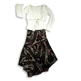 Monkey Wear - Girls 3 Piece Long Sleeve Skirt Set, Ivory, Burgundy