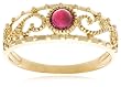 10k Yellow Gold Rhodolite Garnet Filigree Design Ring