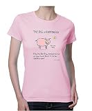 Edward Monkton - The Pig Of Happiness - Light Pink Womens Basic Cotton Tee
