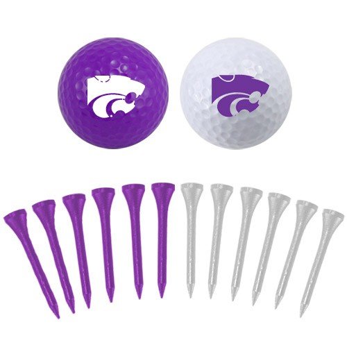 Kansas State Wildcats Two Golf Balls And Twelve Tees Set