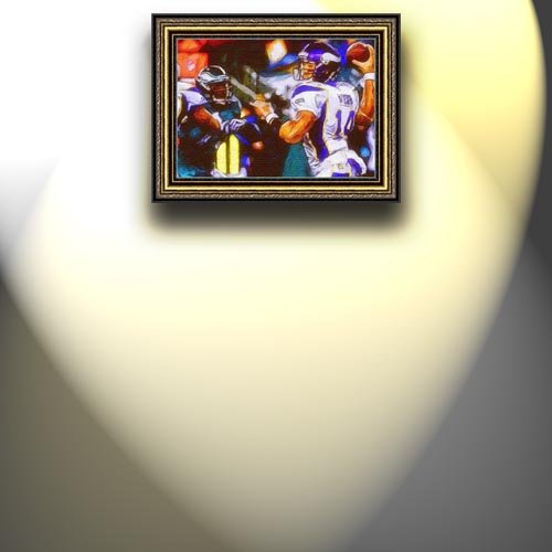 Completely Handpainted American Football Sport Painting, Custom Order FL571, Oil on Canvas, with Option to Paint Jerry, Brett & Co. from Any Other Favorite Photograph or Picture, Unframed, Size 17'' x 24