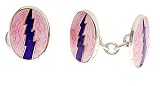 Handmade sterling silver and enamel Lightning strike chain link cufflinks with presentation box. Made in England